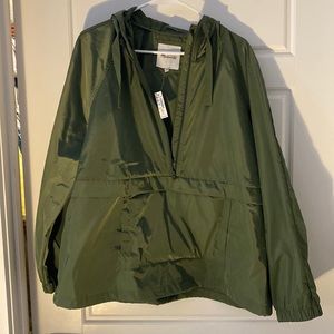 Madewell Olive raincoat packable hooded